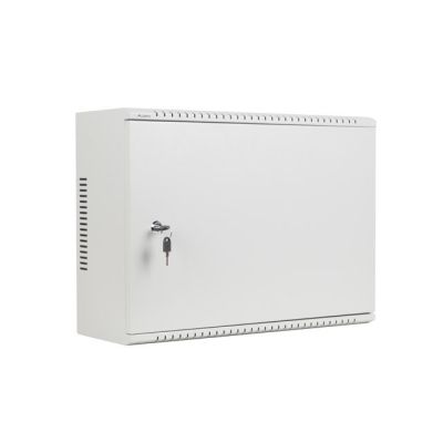 6. Lanberg Rack-Schrank, Wandmontage, 19" 4U+3U, 540x200, flaches Profil, grau (montiert)