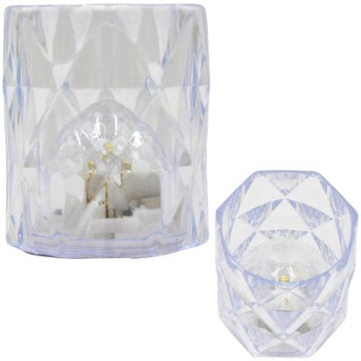 9. Mini-Dekorationslampe, 6 cm, transparent, warmweiß, 1 LED
