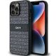 DKNY Lederhülle mit Monostreifen und Metalllogo für iPhone 14 Pro Max – Schwarz