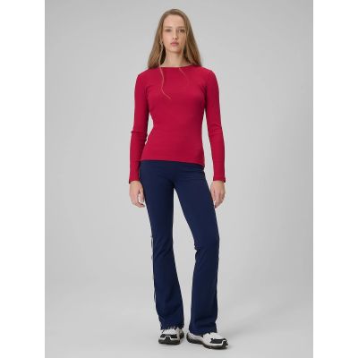 6. Damen Langarm-Strickpullover mit schmaler Rippstrickbündchen, Größe 4F 4FRAW25TLONF656-53S
