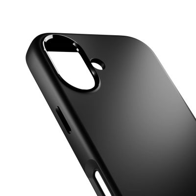 5. Puro Icon Mag Pro Flüssigsilikonhülle für iPhone 17, MagSafe-kompatibel, mit Kameraschutz und Aluminiumknöpfen – Schwarz