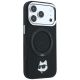 4. Karl Lagerfeld mit Ringständer 360 Choupette Head Pin MagSafe Hülle für iPhone 18 Pro / 17 Pro - Schwarz