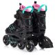 23. Meteor M 34-38 Buzzy Rollschuhe Schwarz/Rosa/Mint