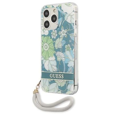 2. Guess, GUHCP13XHFLSN iPhone 13 Pro Max 6,7" grün/grüner Hardcase Flower Strap