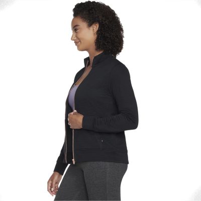 3. Skechers Go Walk Everywhere Kapuzenpullover mit durchgehendem Reißverschluss W3JA261-BLK Schwarz L