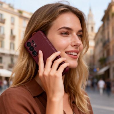 6. Tech-Protect Smart Wallet Case für Samsung Galaxy S26 Ultra – Burgunderrot