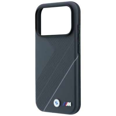 6. BMW M Tire Track mit silberner Linie MagSafe Hülle für iPhone 18 Pro / 17 Pro – Dunkelgrau