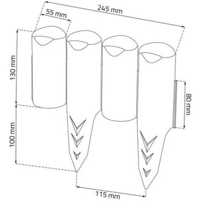 3. Garten-Palisaden-Rasenkanten 250 cm IPBO Braun