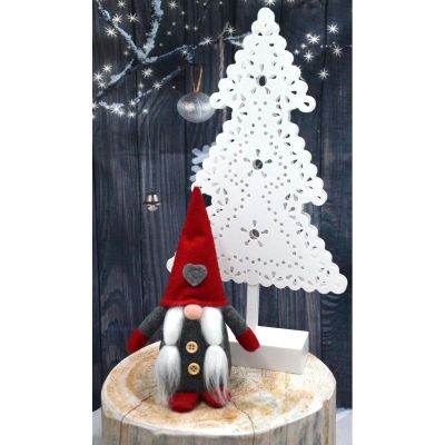 7. Dekorativer Gartenzwerg mit Herz, 20 cm, Mädchen