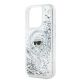 6. Karl Lagerfeld Liquid Glitter Karl Head MagSafe Hülle für iPhone 15 Pro Max – transparent