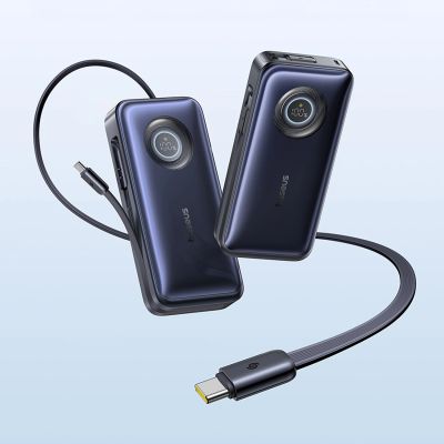 10. Baseus EnerCore CR11 20000mAh 100W Powerbank mit einziehbarem USB-C-Kabel – Schwarz