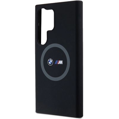 6. BMW M Silikon bedruckter Ring MagSafe Hülle für Samsung Galaxy S24 Ultra – schwarz