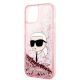 6. Karl Lagerfeld Glitzer Karl's Head Hülle für iPhone 14 Plus – Rosa