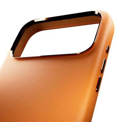 8. Puro Icon Mag Pro Flüssigsilikonhülle für iPhone 17 Pro Max, MagSafe-kompatibel, mit Kameraschutz und Aluminiumknöpfen – Orange