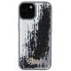 3. Guess Pailletten-Schriftzug-Metallgehäuse für iPhone 15 – Silber