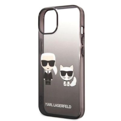 6. Karl Lagerfeld KLHCP14LTGKCK iPhone 14 Pro 6.1" Hardcase schwarz / schwarz Gradient Ikonik Karl & Choupette