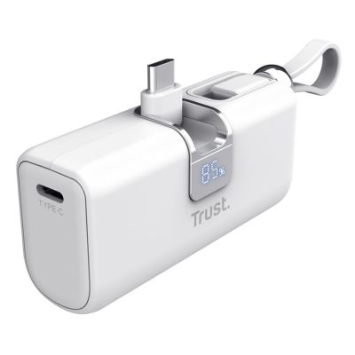 2. TRUST Pacto 5000 mAh Powerbank für die Hosentasche, Weiß