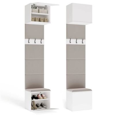 3. Garderobenschrank HAGA, 1 Stück, Weiß