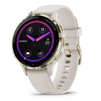 Garmin Venu 3S 3,05 cm (1,2") AMOLED-Display, 41 mm, digitaler Touchscreen (390 x 390 Pixel), Gold/Elfenbein, WLAN, GPS