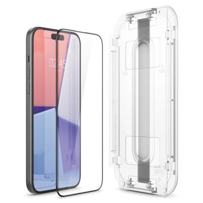 4. Spigen Glas.tR EZ Fit FC gehärtetes Glas für iPhone 15 Plus – Schwarz