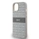 6. DKNY Lederhülle mit Monostreifen und Metalllogo für iPhone 15 / 14 / 13 – Beige