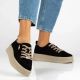 2. Schwarze Leder-Plateau-Sneaker Filippo DP6122