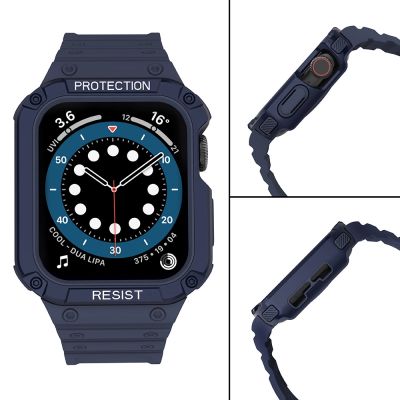 4. Schutzarmband für Apple Watch 42/44/45 mm Panzergehäuse-Armband - Blau