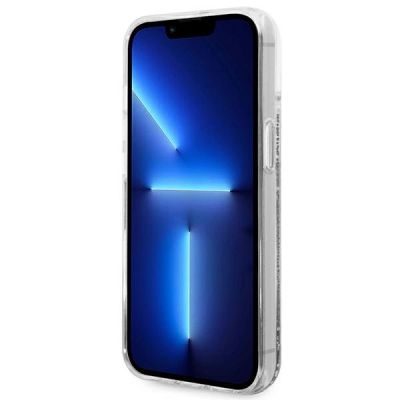 5. Karl Lagerfeld Liquid Glitter Big KL Hülle für iPhone 14 - Silber