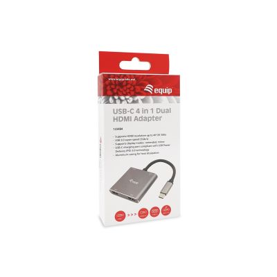 4. Equip 133484 Dockingstation, kabelgebunden, USB 3.2 Gen 1 (3.1 Gen 1), Typ-C, Silber