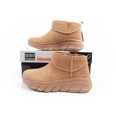 19. Skechers Damen Winterstiefel Isolierte Lederstiefeletten Braun