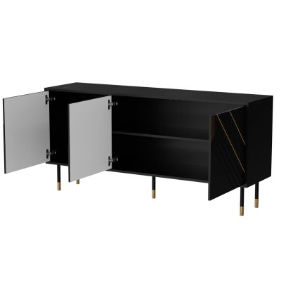 2. 3D MOUNTAIN Kommode 154x40x72 schwarz + gold