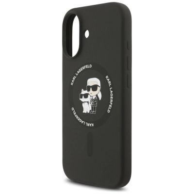 6. Karl Lagerfeld Silikon-Hülle Karl&Choupette Ring MagSafe für iPhone 17 - Schwarz