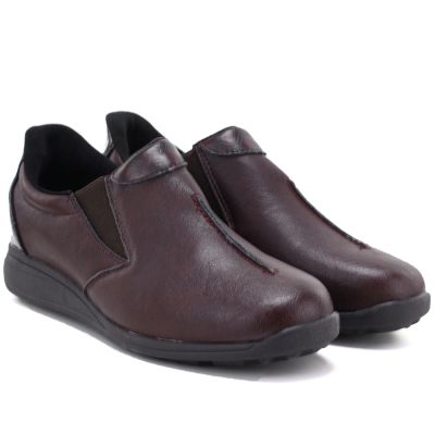 4. Damen-Lederschuhe mit Keilabsatz, bordeauxrot M.Daszyński SFY2647-5