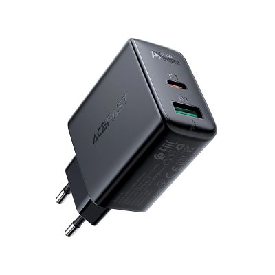 2. Acefast Wandladegerät USB Typ C / USB 32W, PPS, PD, QC 3.0, AFC, FCP schwarz (A5 schwarz)