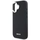 6. DKNY Plain Silver Logo MagSafe Hülle für iPhone 16 – Schwarz