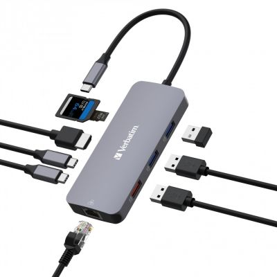 3. Verbatim USB-C Pro Multiport Hub 9 Port CMH-9 32152