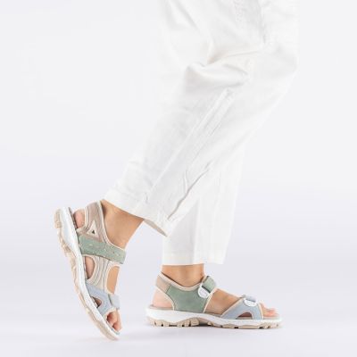 5. Bequeme Damen-Sportsandalen mit Klettverschluss, farbenfroh, Rieker 68866-94