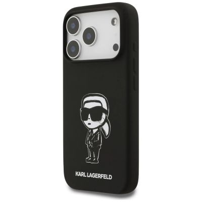 2. Karl Lagerfeld Silikonhülle mit Karl-Skizze und Logo (MagSafe) für iPhone 17 Pro – Schwarz