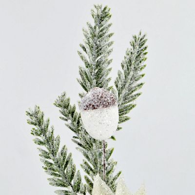 4. DEKORATIVER ZWEIG 23 CM SILBER