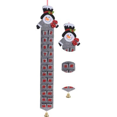 5. Filz-Adventskalender, grauer Schneemann