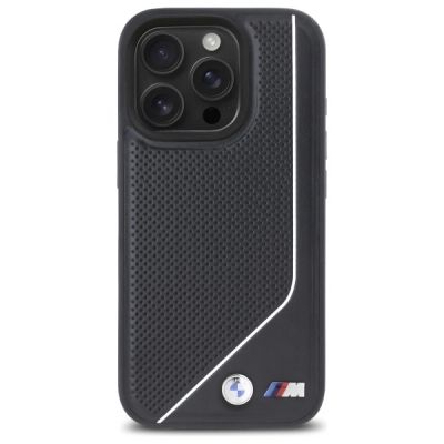 3. BMW M Perforated Twisted Line MagSafe Hülle für iPhone 16 Pro – Schwarz