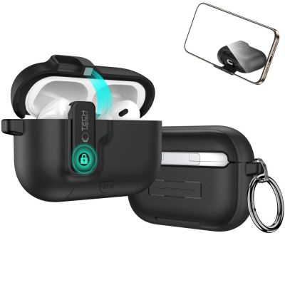4. Tech-Protect Slim Hook Hülle für AirPods Pro 3 – Schwarz