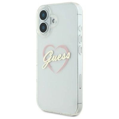 2. Guess IML Heart Hülle für iPhone 16 plus – transparent