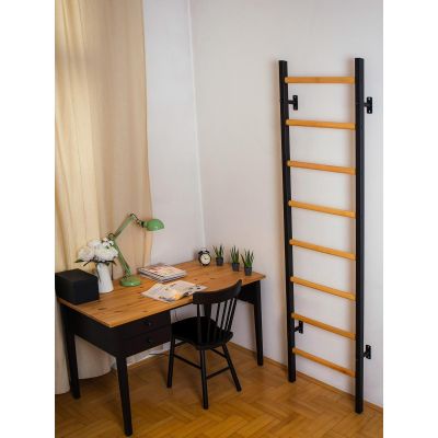 13. Turnwandbarren aus Holz und Metall mit 4 Griffen und Bank, Modell 200B