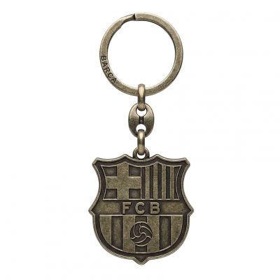 Original lizenzierter FC Barcelona Emblem-Schlüsselanhänger im Retro-Stil B7603