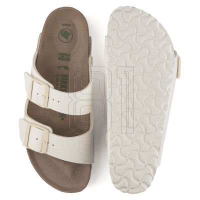2. Birkenstock Arizona Vegan Damen Textil Narrow Eggshell Flip-Flops für schmale Füße (1022679)