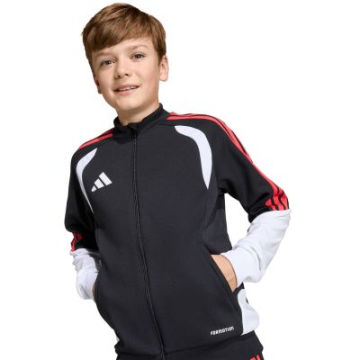 6. adidas Tiro 26 Competition Trainings-Sweatshirt für Kinder, Schwarz, Weiß und Rot KC3791