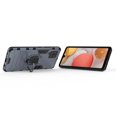 7. Ring Armor robuste Kickstand TPU/PC Panzer Handyhülle Hard Case für Samsung Galaxy A42 5G blau