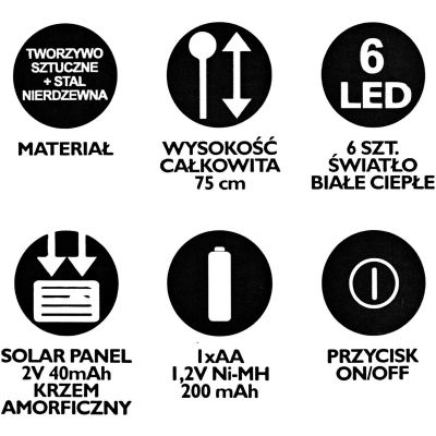 5. Solarlampe tanzt im Wind, bunte Kugeln, 6 LEDs, 75 cm XXL