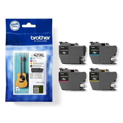 4. Brother LC-421XLVAL PagePack 4 Stück Original XL (Extra Hohe Reichweite) Schwarz, Cyan, Magenta, Gelb